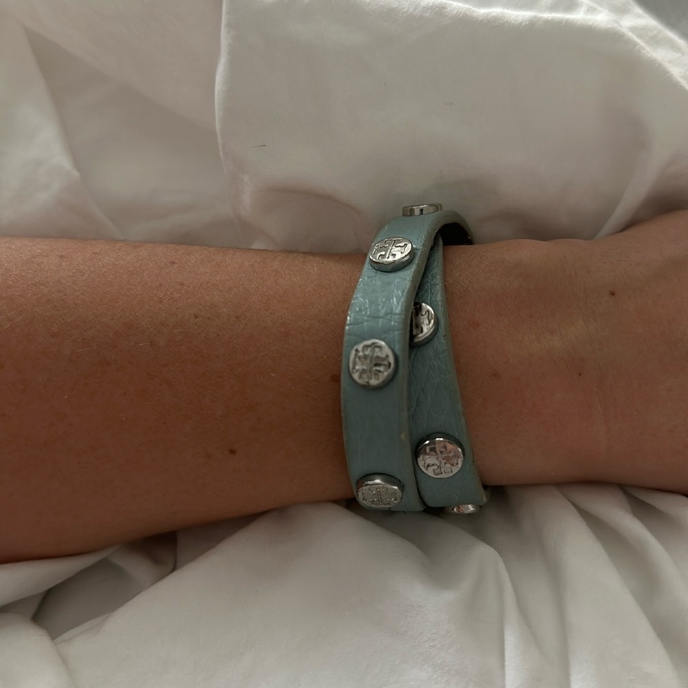 Light blue Tory Burch wrap bracelet
